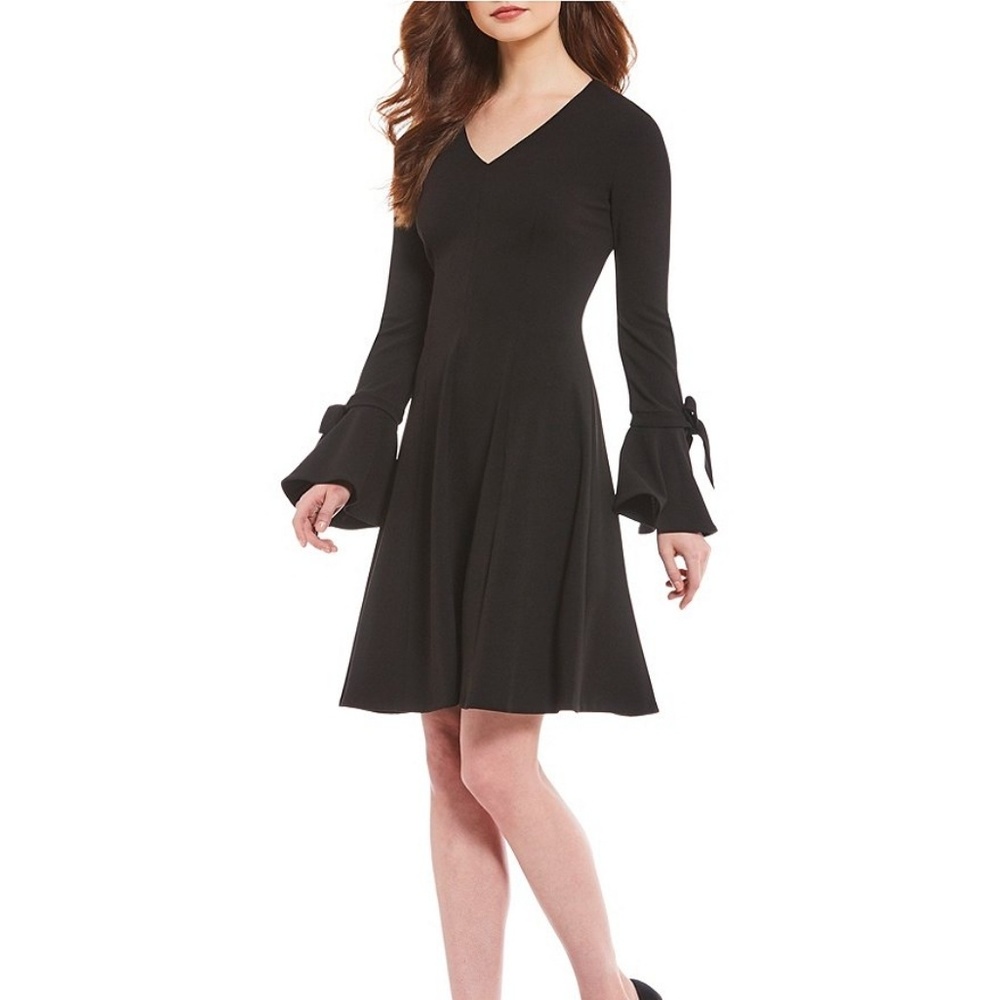 NWT CALVIN CLI ENE BLACK MIDI DRESS